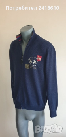 La Martina  Merino Wool Full Zip Cardigan Mens Size L / XL  ОРИГИНАЛ! Жилетка С цял Цип!, снимка 10 - Пуловери - 52495704