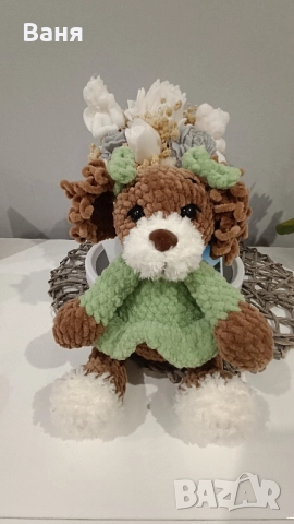 Ръчно плетено кученце, снимка 7 - Плюшени играчки - 52260220