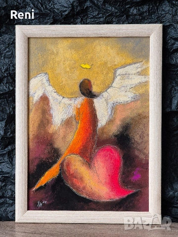 Ангел, пастелна картина, оригинал