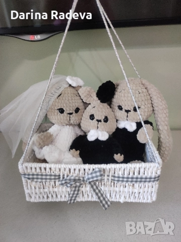 Сем.Зайчета- Сватбен подарък-Амигуруми , снимка 3 - Други - 52309462