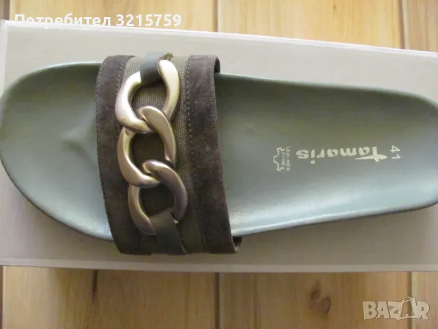 Нови Дамски чехли TAMARIS номер 41, естествена кожа, снимка 2 - Чехли - 50326365