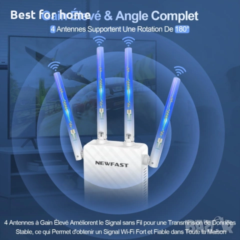 NEWFAST Мощен WiFi ретранслатор, снимка 3 - Друга електроника - 53914248