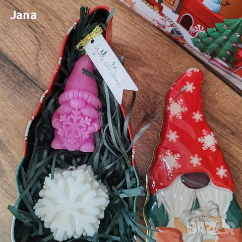 Комплект в метална кутия,, Коледен гном", снимка 4 - Декорация за дома - 52236195