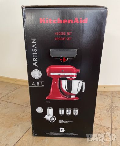 Планетарен Миксер KitchenAid Artisan 5KSM125EER 4.8л Empire Red, снимка 6 - Миксери - 46533706