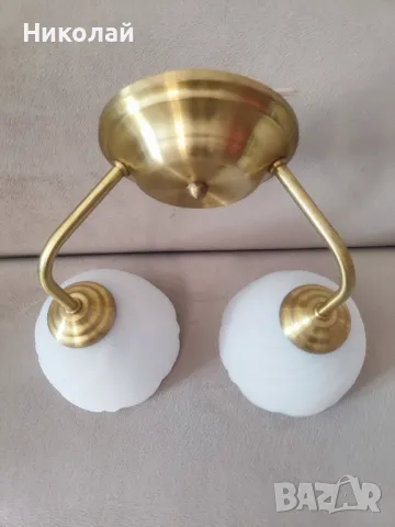 Продавам двоен Месингов аплик за стена, снимка 5 - Лампи за стена - 50251379
