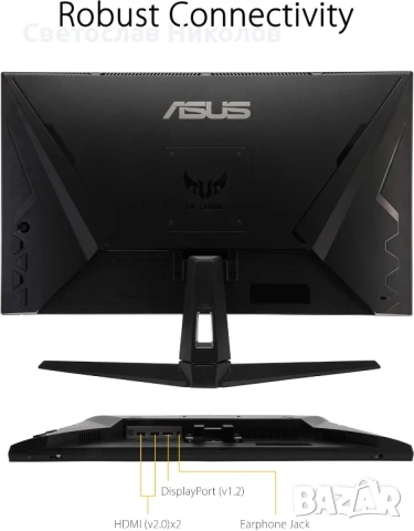 Монитор ASUS VG27AQ1A – 27", QHD, 165Hz, IPS, снимка 6 - Монитори - 50706735