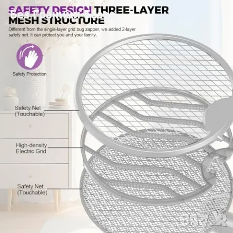 Нова Електрическа мухобойка 4 в 1, USB зареждане, UV лампа за комари, снимка 2 - Други стоки за дома - 47295843