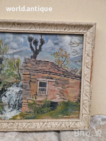 Стара прекрасна антикварна картина български автор , снимка 6 - Картини - 53913180
