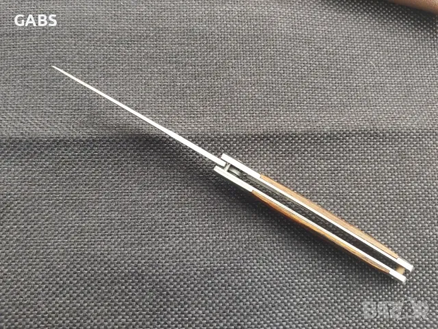 Сгъваем джобен нож M390 с дървена дръжка и кания, снимка 6 - Ножове - 49333758