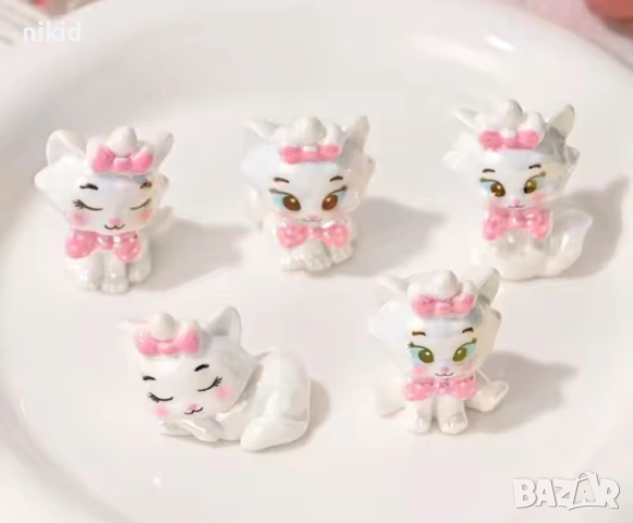 5 бр Коте Мари Marie  Cat фигурка фугурки акрил смола за игра и украса декор торта топер гривна 