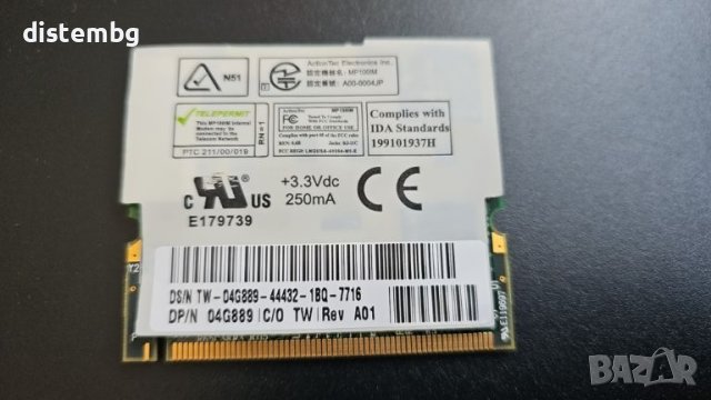 Мрежова карта mini PCI за Dell Inspiron 2500 LAN MODEM, снимка 1 - Части за лаптопи - 46397547
