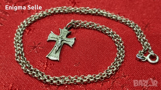 Сребърен синджир с висулка кръст 7,30 гр 