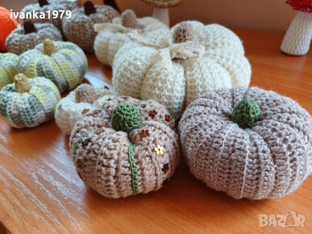 Декорация плетени тикви и гъбки, снимка 10 - Декорация за дома - 42290950