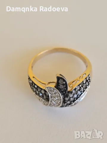 Златен пръстен със 77 Диаманта 14 карата 585, снимка 16 - Пръстени - 50296052