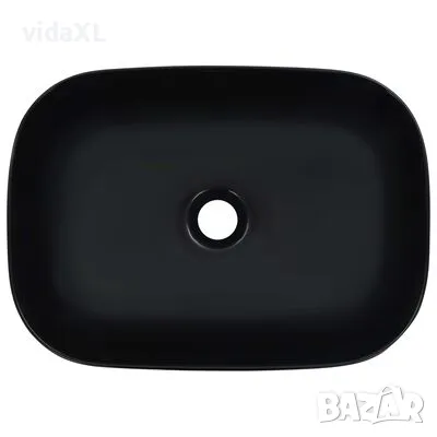 vidaXL Мивка, 45,5x32x13 см, керамична, черна（SKU:143916）, снимка 4 - Мивки - 48636385