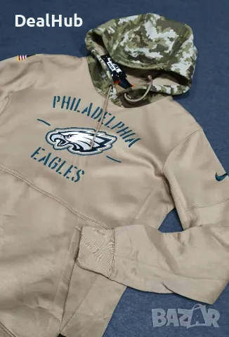 Мъжко Горнище Nike X Philadelphia Eagles 

Чисто новo с етикети

Размер S

Цена 79 лв., снимка 2 - Спортни дрехи, екипи - 48885718