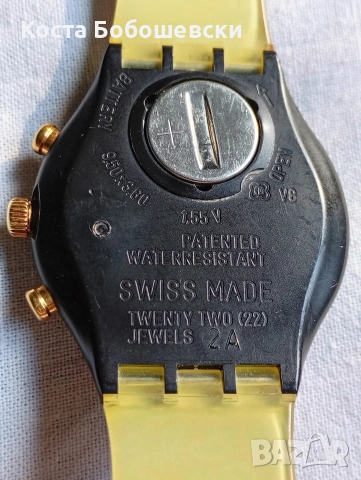Swatch Chronograph 22 jewels, NOS!, снимка 4 - Мъжки - 53336816