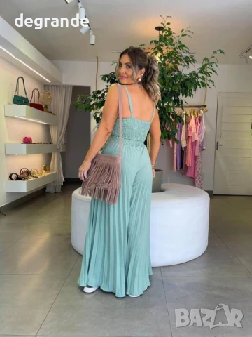 Дамски  сет Топ с плисиран широк панталон/ Италианско производство/, снимка 5 - Комплекти - 50772533