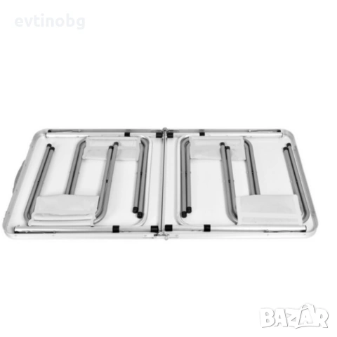 Комплект сгъваема къмпинг маса с 4 стола, регулируема височина, дизайн "куфар" в сив цвят, снимка 5 - Къмпинг мебели - 53948478