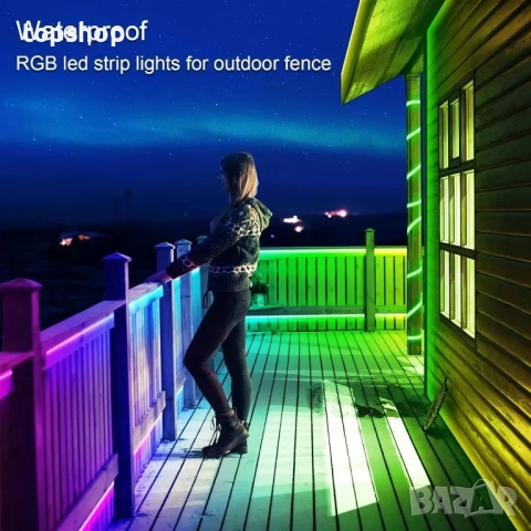 AILBTON 200 фута външни LED ленти, водоустойчиви, IP68 външни LED ленти, водоустойчиви с Bluetooth.., снимка 7 - Лед осветление - 51636497