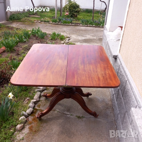 Стара разтегателна английска маса, снимка 3 - Маси - 54008998