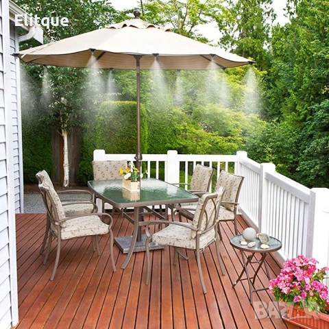 Охлаждаща система с водна мъгла – 10 м за двор, тераса и басейн