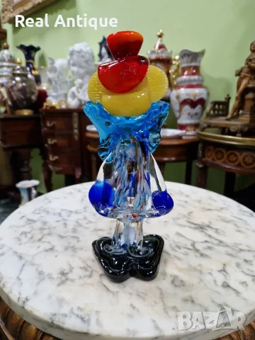 Прекрасна антикварна колекционерска италианска  фигура клоун мурано , снимка 6 - Декорация за дома - 50070302