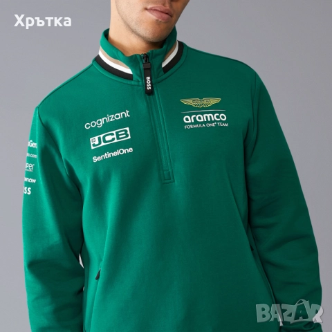 Aston Martin x Hugo Boss F1 Team - Оригинална мъжка блуза р-р 2XL, снимка 5 - Блузи - 52669214