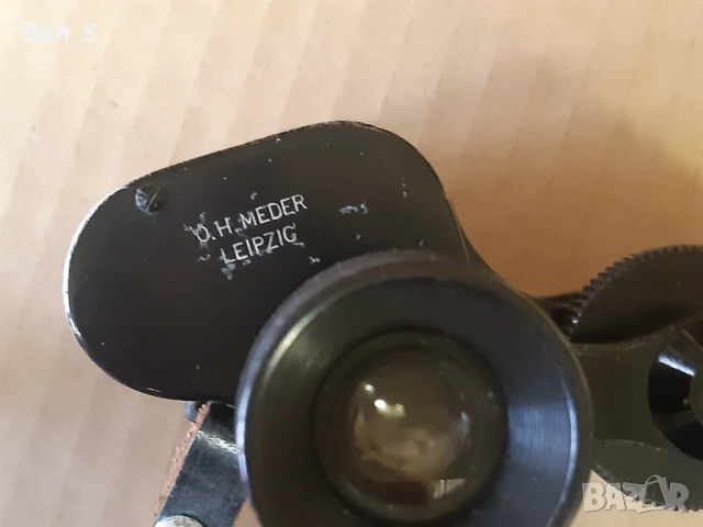 Стар бинокъл O H MEDER - Германия с кожен калъф, снимка 3 - Антикварни и старинни предмети - 53912641