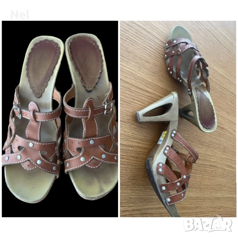 Обувки и сабо естествена кожа, снимка 3 - Дамски обувки на ток - 54148394