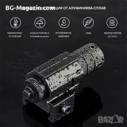 Компактен червен лазерен прицел мерник лазер за въздушен пистолет еърсофт глок макаров оръжие пушка, снимка 2 - Оборудване и аксесоари за оръжия - 51051891