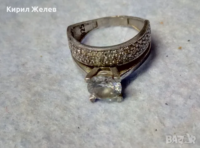ПРЕКРАСЕН СКЪПОЦЕНЕН СРЕБЪРЕН ПРЪСТЕН СРЕБРО 925 с ГОЛЯМ БЛЕСТЯЩ ЦИРКОН и МНОГО МАЛКИ ЦИРКОНИ 305665, снимка 11 - Пръстени - 49981849
