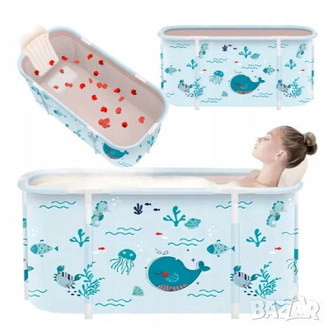 Сгъваема преносима вана XXL с възглавница и топлоизолация – Комфорт и удобство в малката баня, снимка 3 - Душ кабини и вани - 52871318