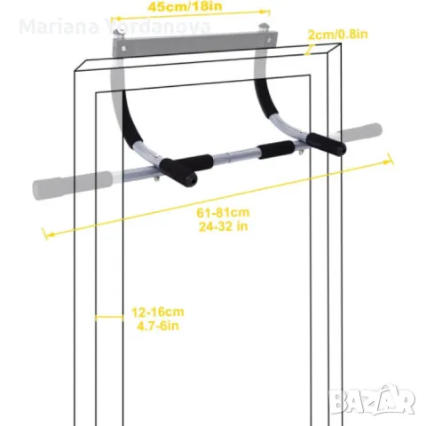 door trainer  Регулируема щанга за набирания, снимка 5 - Фитнес уреди - 49410847