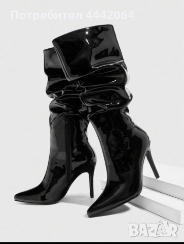 Лачени ботуши на ток, снимка 2 - Дамски ботуши - 52272408