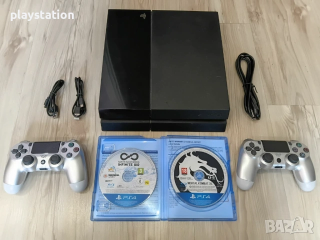 🤍 PS4 ЧЕРЕН – 180 € (ПЪЛЕН КОМПЛЕКТ!) 3 месеца гаранция 