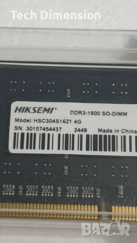 So-DIMM Рам памет кит HIKSEMI 8GB DDR3 1600(2x4) Нова, снимка 4 - RAM памет - 52496420