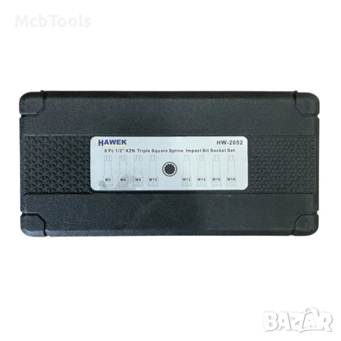 Комплект ударни битове 1/2” – SPLINE 8 части – HAWEK, снимка 5 - Други инструменти - 51210367
