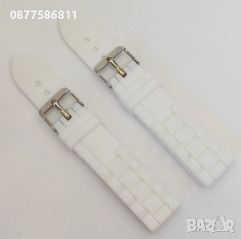 НОВА БЯЛА СИЛИКОНОВА ГУМЕНА КАИШКА ЗА ЧАСОВНИК.БЕЛИ СИЛИКОНОВИ ГУМЕНИ КАИШКИ ЗА ЧАСОВНИЦИ., снимка 3 - Каишки за часовници - 51613028