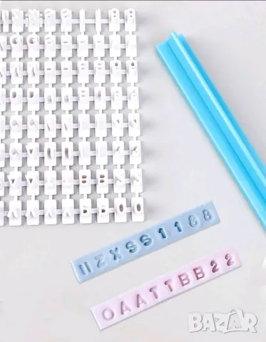 голяма Щампа печат надпис за сладки и бисквитки с числа цифри и букви латиница азбука символи фондан, снимка 8 - Други - 12717918