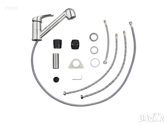 НОВИ! Смесител за мивка с изтеглящ се душ хром, снимка 5 - Смесители - 51693745