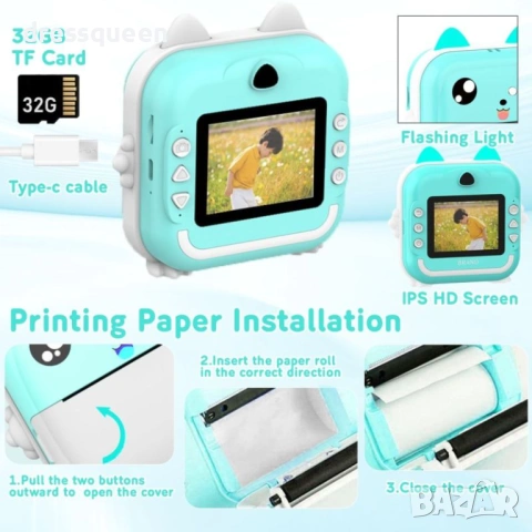 4694 Детски фотоапарат с термопринтер и вградени игри, снимка 12 - Други - 53747012