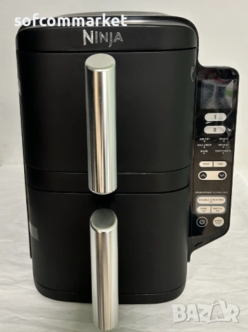 НОВ Ninja Double Stack SL300EU – Вертикален Air Fryer (7.6L) + 6 м. Гаранция, снимка 2 - Фритюрници - 54056669