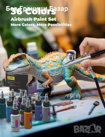 Нов Бои за аерограф Oasser 33 цвята за платно дърво текстил моделизъм и art + 3 разредителя, снимка 8 - Други - 54131066