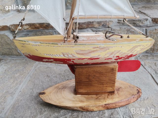 Старо дървено корабче, снимка 4 - Антикварни и старинни предмети - 45820384