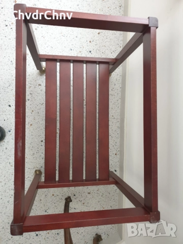 Винтидж помощна дървена масичка на колела/маса-табла за сервиране 60x70x50см, снимка 10 - Маси - 51439731