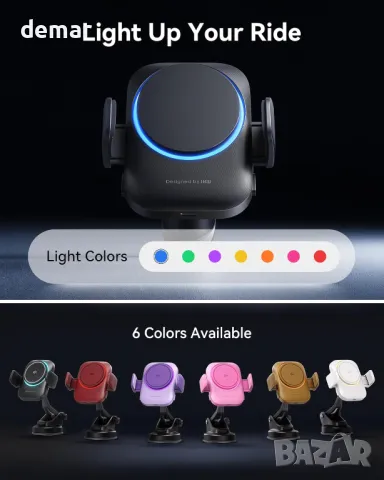 INIU Mag-safe зарядно за кола, Qi2 сертифицирано ултрастабилно безжично зарядно, 15W, лилаво, снимка 6 - Аксесоари и консумативи - 50001763