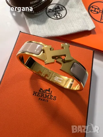 Бежова гривна Hermes, снимка 3 - Гривни - 48044084