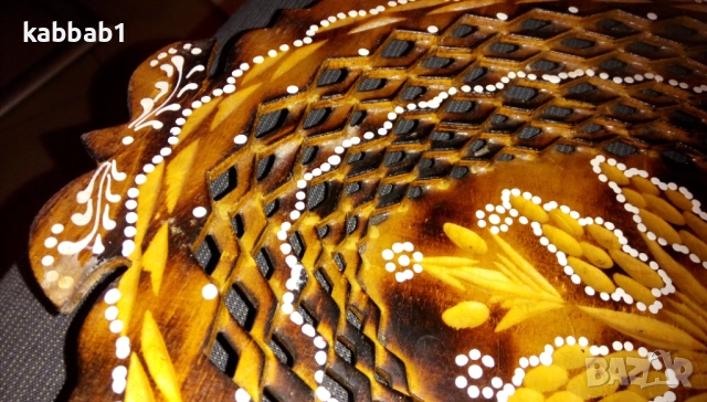 Декоративна дървена купа или чиния ръчно направена 38см / 27см, снимка 14 - Други - 52918725