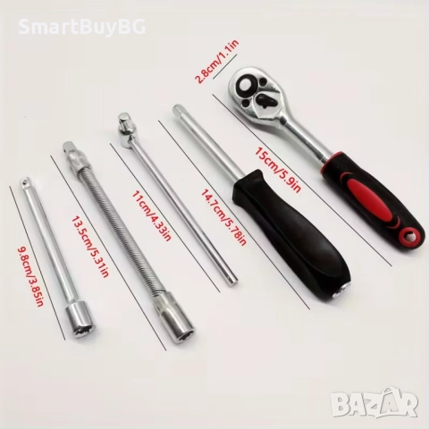 ПРОФЕСИОНАЛЕН КОМПЛЕКТ ИНСТРУМЕНТИ 46 ЧАСТИ – ЗА РЕМОНТ НА АВТОМОБИЛИ И МОТОЦИКЛЕТИ И ДРУГИ , снимка 6 - Други инструменти - 52336166